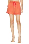 Bella Dahl Seamed Hem Short In Mandarin Orange In Orange