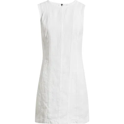 Bella Dahl Seamed Sleeveless Linen Minidress In White