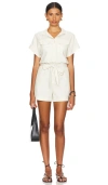 Bella Dahl Searose Rolled Sleeve Romper With Belt In Samba Sand