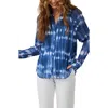 Bella Dahl Shibori Print Button-up Shirt In Ocean Tides Print