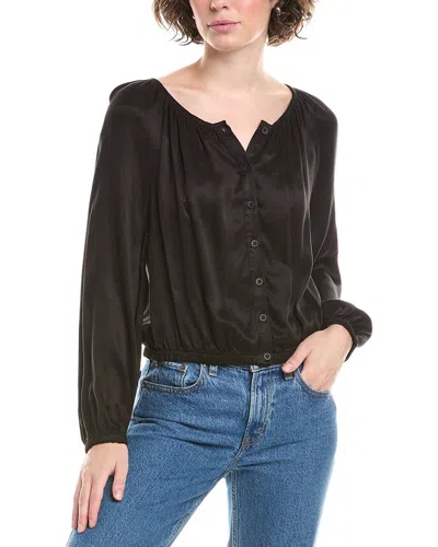 Bella Dahl Shirred Button Blouse In Black