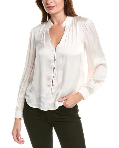Bella Dahl Shirred Button Up Blouse In White