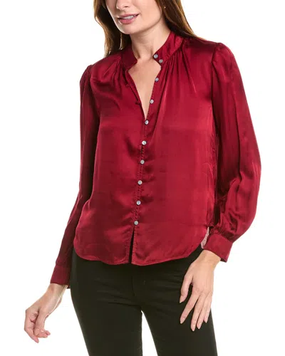 Bella Dahl Shirred Button Up Blouse In Blue