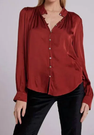 Bella Dahl Shirred Button Up Blouse In Warm Brandy In Brown