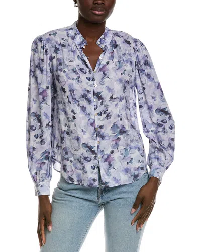 Bella Dahl Shirred Button Up Blouse In Multi