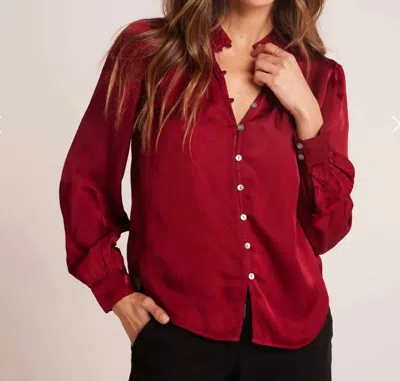Bella Dahl Shirred Button Up Top In Sweet Sangria In Multi