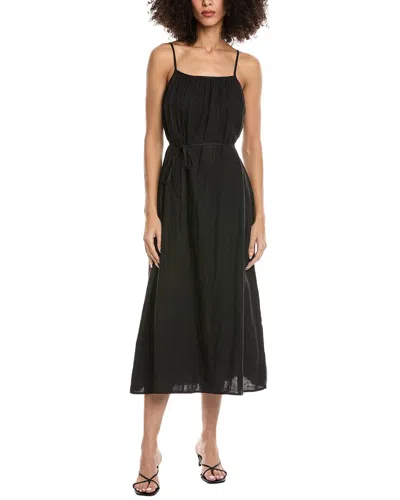 Bella Dahl Shirred Cami Linen Maxi Dress In Black