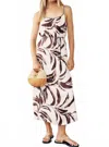 Bella Dahl Shirred Cami Maxi Dress In Moroccan Palm Print In Multi