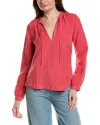 Bella Dahl Shirred Linen-blend Pullover