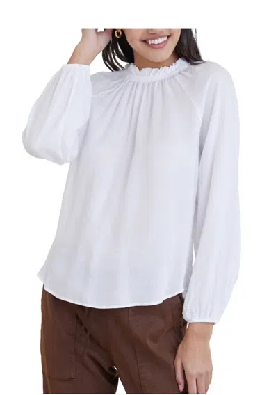 Bella Dahl Shirred Neck Top In White