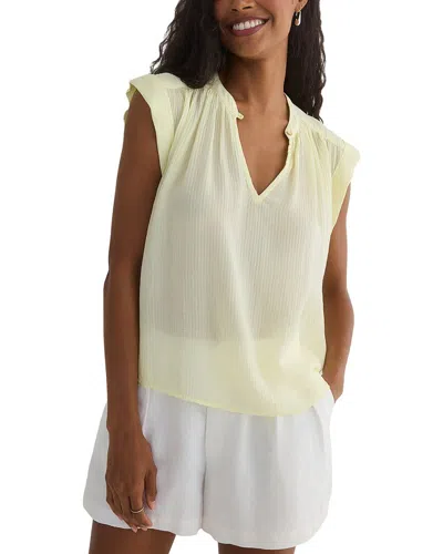 Bella Dahl Shirred Pullover Cap Sleeve Top In Capri Lemon In Yellow