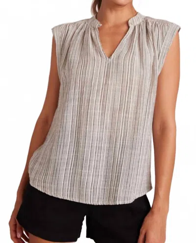 Bella Dahl Shirred Pullover Cap Sleeve In Grey In Gray