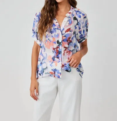 Bella Dahl Shirred Raglan Shirt In Magnolia Bloom In Multi