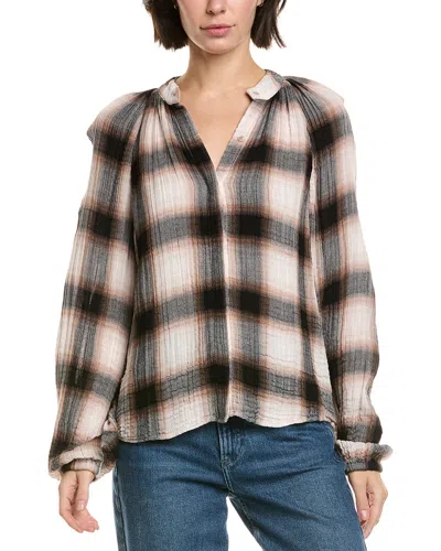 Bella Dahl Shirred Raglan Shirt In Multi