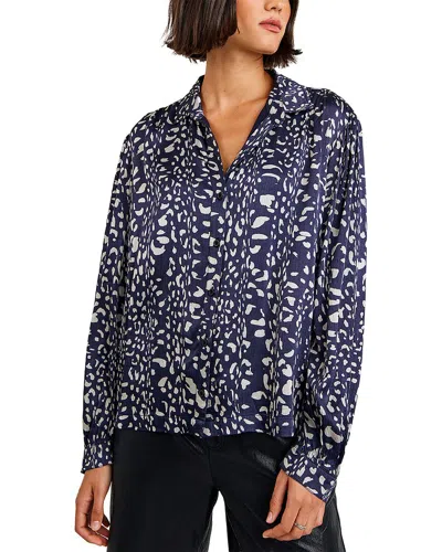 Bella Dahl Shirred Shoulder Button Down In Blue