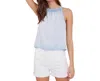 Bella Dahl Shirred Smock Neck Tank Top In Light Mist In Multi
