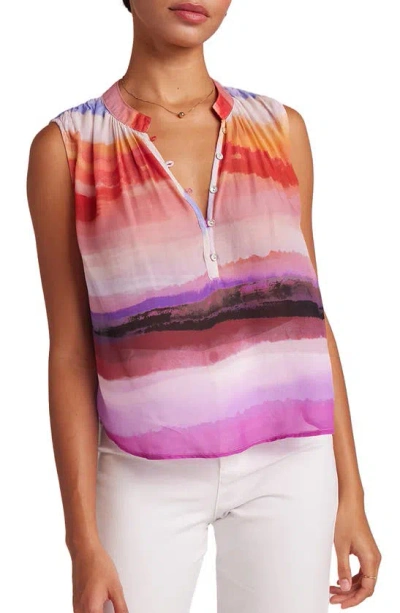 Bella Dahl Shirred Stripe Sleeveless Top In Canyon Stripe Print