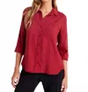 Bella Dahl Shirt Tail Button Down In Ruby Red In Red