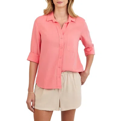 Bella Dahl Shirttail Button-up Shirt In Pink
