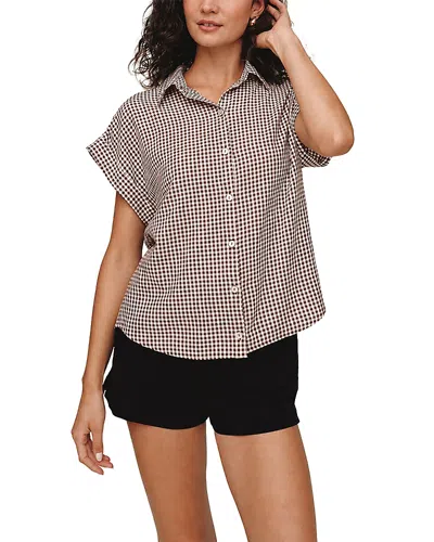 Bella Dahl Short Roll Sleeve Shirt In Brown