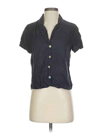 Pre-owned Bella Dahl Short Sleeve Blouse In Black