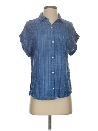 Pre-owned Bella Dahl Short Sleeve Blouse In Blue