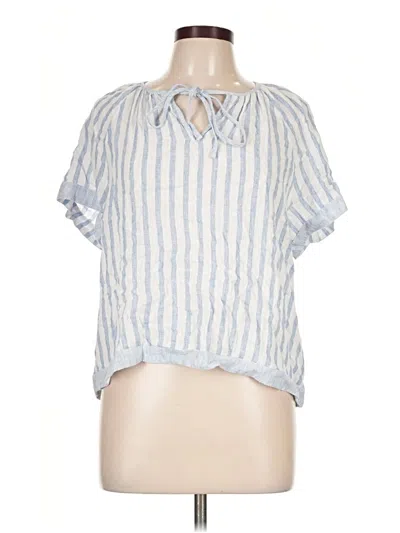 Pre-owned Bella Dahl Short Sleeve Blouse In Blue