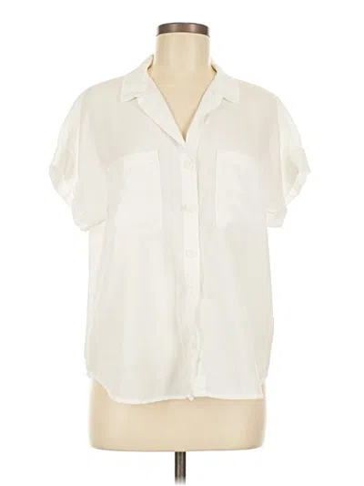 Pre-owned Bella Dahl Short Sleeve Blouse In Ivory