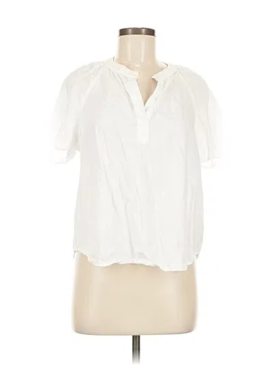Pre-owned Bella Dahl Short Sleeve Blouse In White