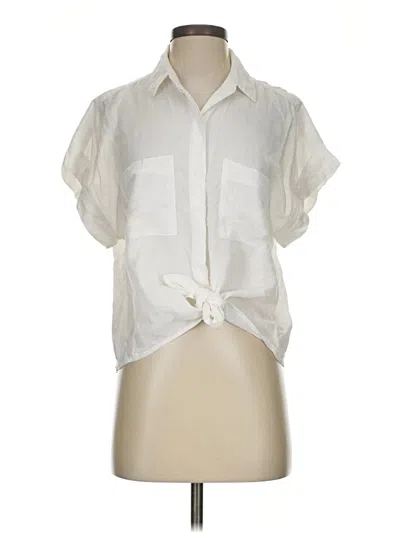 Pre-owned Bella Dahl Short Sleeve Blouse In White