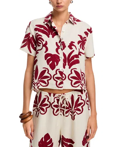 Bella Dahl Short Sleeve Camp Shirt In Multi