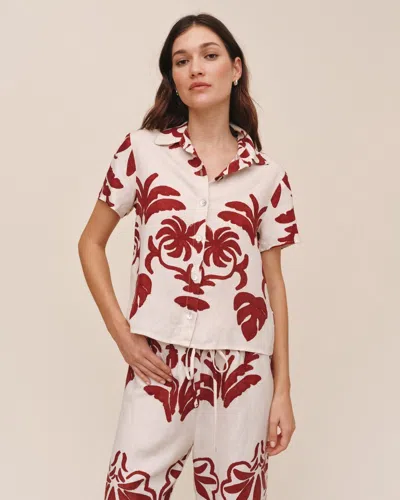 Bella Dahl Short Sleeve Camp Shirt In White