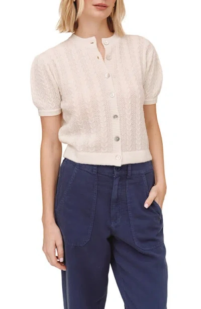 Bella Dahl Short Sleeve Cardigan In Ivory