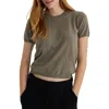 Bella Dahl Short Sleeve Crewneck Sweater In Green