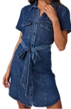 Bella Dahl Short Sleeve Denim Shirtdress In Horizon Wash