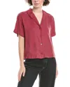 Bella Dahl Short Sleeve Flowy Button Down In Pink
