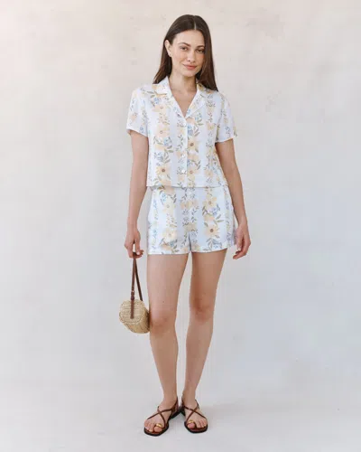 Bella Dahl Short Sleeve Knotch Collar Shirt In White