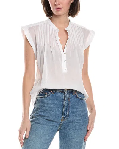 Bella Dahl Short Sleeve Pintuck Pullover In White
