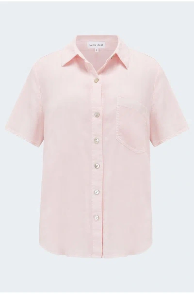 Bella Dahl Short Sleeve Pocket Button Down In Petal Pink