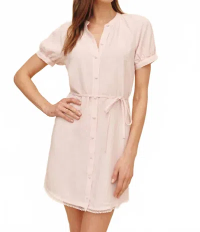 Bella Dahl Short Sleeve Raglan Mini Dress In Ballet Pink