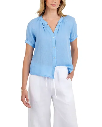 Bella Dahl Short Sleeve Linen Shirt In Multi