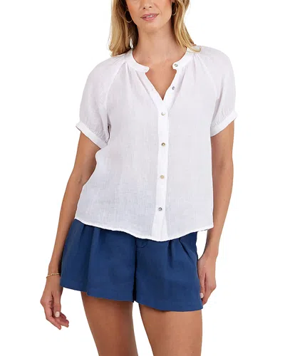 Bella Dahl Short Sleeve Raglan Shirt In White