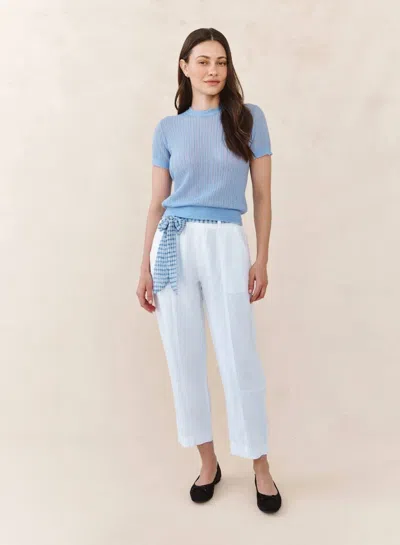 Bella Dahl Short Sleeve Sweater Top In Soft Blue