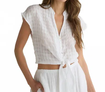 Bella Dahl Short Sleeve Tie Front Top In White