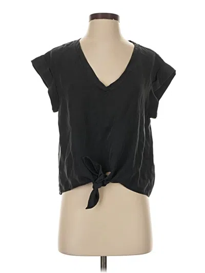Pre-owned Bella Dahl Short Sleeve Top Black V Neck Tops