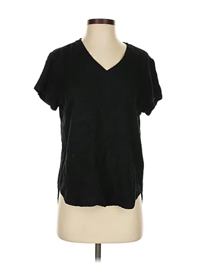 Pre-owned Bella Dahl Short Sleeve Top Black V Neck Tops