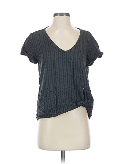 Pre-owned Bella Dahl Short Sleeve Top Gray V Neck Tops