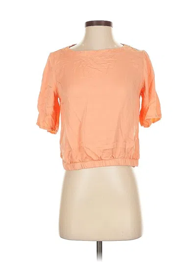 Pre-owned Bella Dahl Short Sleeve Top Orange Boatneck Tops