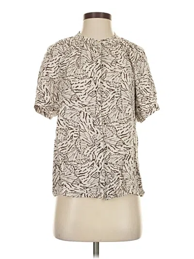 Pre-owned Bella Dahl Short Sleeve Turtleneck In White