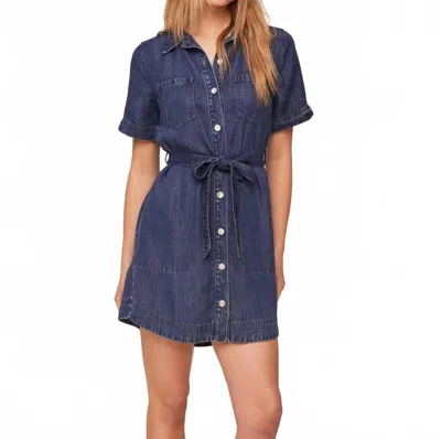 Bella Dahl Short Sleeve Utility Shirt Dress In Horizon Blue Wash